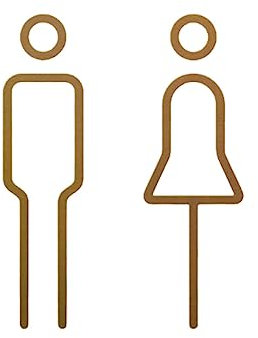 Sharplace Signe de Toilettes pour Hommes et Femmes 3D Signalisation de Toilettes Loo Indicateur Plaque Acrylique WC Autocollants Panneau de Porte de Toilette, Or