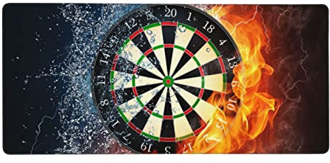 Darts Board Mauspad Großes Gaming Mousepad Rutschfestes Tastaturpad Wasserdichte Schreibtischunterlage Mauspad für Büro und Zuhause 90,2 x 40,6 cm