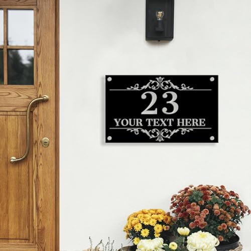 Personalised House Sign, Door signs personalised, Custom Metal Home Address Sign, Modern House Numbers for Outside, Address Numbers for House Outdoor Door Home Wall Decor