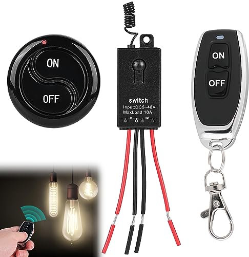 Interruttore radio da 12 V, 433 MHz, telecomando con 2 telecomandi, mini relè senza fili, telecomando universale con telecomando per plafoniere, lampade