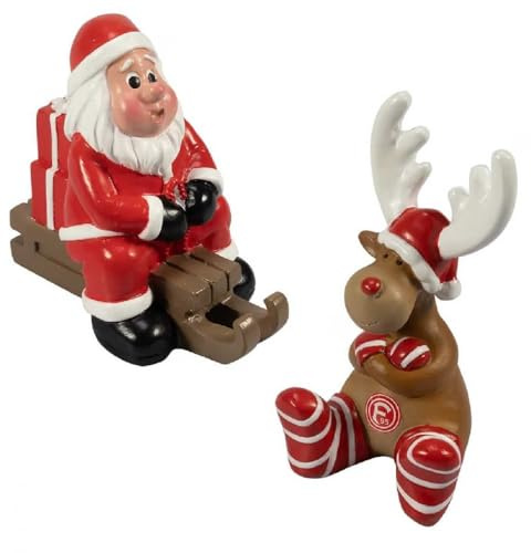 Fortuna Düsseldorf Weihnachtsfiguren Weihnachtsmann Rentier 2er-Set