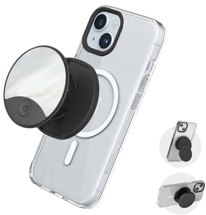 RHINOSHIELD Grip O (MagSafe-kompatibel) | Griff mit ausklappbarer Halterung für MagSafe-kompatible Handyhüllen, Hoch- und Querformat, Telefonhalter, Smartphone-Zubehör - Pearl Luster