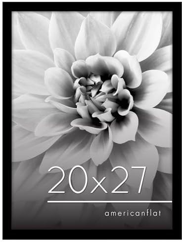 Americanflat Bilderrahmen mit poliertem Plexiglas, schwarzer Bilderrahmen mit Holzwerkstoff, Epic Collection, breiter Fotorahmen für Wanddekoration, 50,8 x 68,6 cm