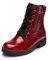 VITAFORM Stiefeletten Damen Gefüttert - Wasserabweisende Winterschuhe Damen - Warme Damen Stiefel Lack - Lammfell-Gefüttert für den Winter rot 37