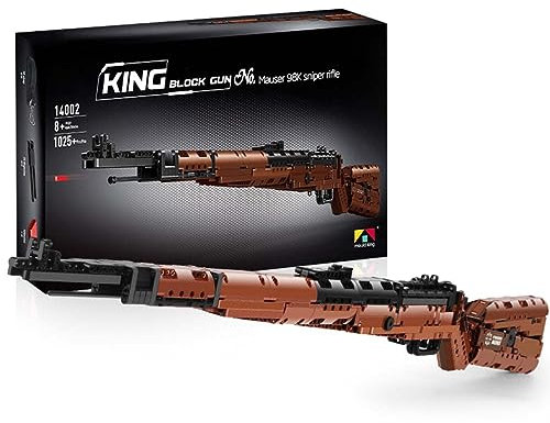 ALiquid Technik Gewehr Klemmbausteine Set, Technik Gewehr Bausatz für Mauser 98K, Bausteine Kompatibel mit den meisten Marken - 1025 Teile