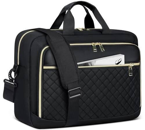 NEWHEY Sacoche pour Ordinateur Portable Femme 17.3 Pouces Grand Sac Pc Portable Housse Imperméable Mallette Bandoulière Porte Document pour Travail Affaires Université