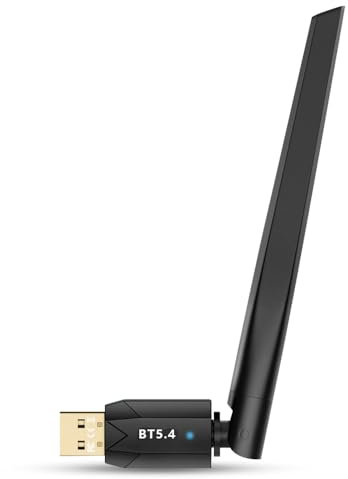 HIULLEN Bluetooth Adapter 5.4, Bluetooth Stick für PC(EDR & BLE), USB Bluetooth Adapter Dongle, Low Latency, Plug & Play, USB Bluetooth Stick für Windows 10/11/8.1, PC, Laptop, Headset, Lautsprecher