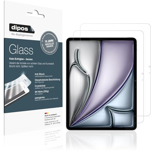 dipos I 2x Pellicola Protettiva compatibile con Apple iPad Air 13 pollice M2 2024 Protezione Vetro Flessibile 9H