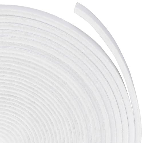 AOTUAO 6m Guarnizione a Spazzola Adesiva, 9mm(L) X 5mm(P) Guarnizione Finestre Porta, Paraspifferi Spazzola per Porta Scorrevole, per Antivento e Antipolvere, Isolamento Acustico e Antiurto (Bianco)