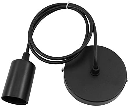 Kisbeibi Pendant Light Fitting, E27 Screw Lamp Holder with 1M Cable, Industrial Style Flex Cable Ceiling Rose Metal Pendant Light Fitting Light Bulb Holder for Kitchen Dining Room