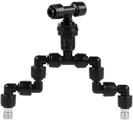 SWAWIS Reptilien Fogger Doppelte Düse, 360° Verstellbarer Reptilien Fogger Mist Sprinkler, Schwarzer Sprühdüse für Terrarium Regenwald