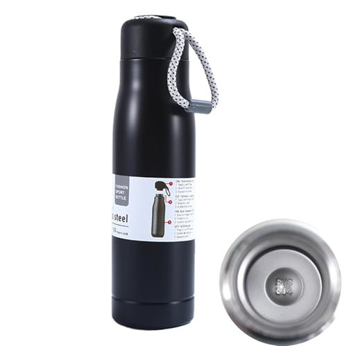 Gym Water Bottle, Portable Gym Water Bottle, Thermal Mug, Large Capacity, Stainless Steel, Black/Gold/Rose Gold, Perfect for Hiking, Camping, and Sports