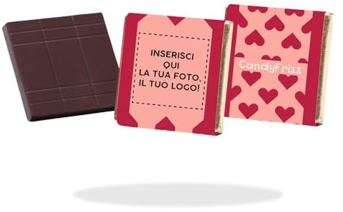 CandyFrizz Selection Personalizzati – Cioccolatini,Bag,Biscotti,Lecca Lecca e Spiedini personalizzabili Con Logo o Foto latte o fondente - SENZA GLUTINE - (Cioccolatini San Valentino 2)