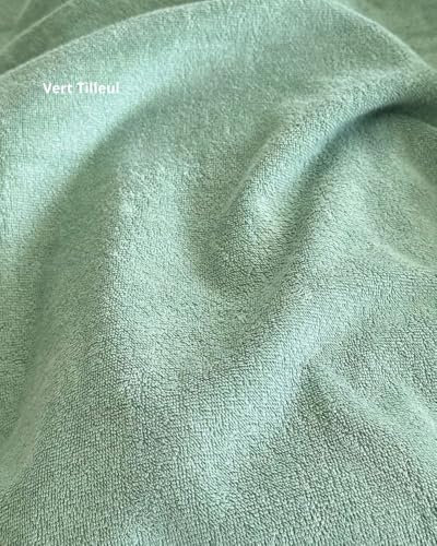 Tissus et Nappes Westeel - Tissu Micro Éponge Bambou Doudou Oeko-Tex® - Vendu par 50cm - Largeur 155cm 305g/m² pour Lingettes Démaquillantes Capes de Bain Serviettes de Massage (Vert Tilleul)
