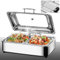 Aocay Chafing Dish Elettrico 9L, Scaldavivande Elettrico per Buffet in Acciaio Inox, Professionale Contenitore Vassoio di Riscaldamento per Catering Buffet e Party, Temperatura Regolabile (1/2)
