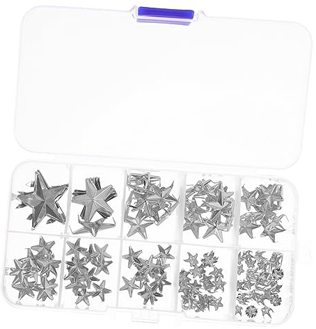 Gatuida 150 Pezzi Chiodi a stella a cinque punte Artigianato Decorazione di nail art borchie decorative chiodi tappezzeria borchie a punta in metallo rivetto per abbigliamento in metallo