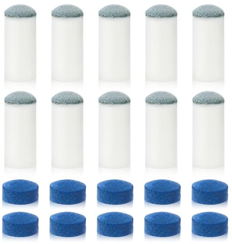 Ouligay 20 Pcs Slip on Pool Cue Tips, 12mm Pool Stick Tips, No Glue Billiard Cue Tip Replacement for Snooker and Pool Cues(2 Types of Trials)