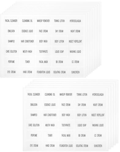 Classicseali 450pcs Waterproof Labels for Travel Size Bottles,Clear Beauty Bottle Classification Stickers, for Travel Size Bottle, Skin Care Products, Shampoo, Shower Wash
