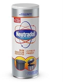 Dustbin Odour Destroyer Citrus Fresh 350g Neutralises Bad Smells Instantly, Long-Lasting Bin Deodoriser Powder for Home & Kitchen