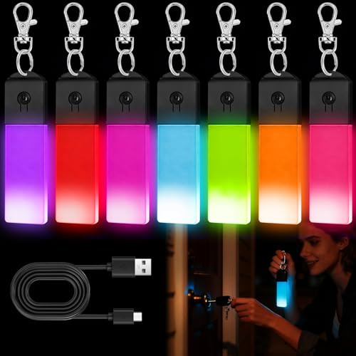 8 Stück LED Blinklicht Schulranzen, 5 Modi USB Aufladbar Reflektierende Anhänger, Reflektor Anhänger Sicherheitslicht für Schulranzen Tornister Laufen Joggen Kinderwagen