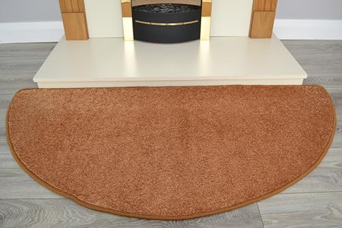 Half Moon Rug Fireplace Living Room Hearth Semi Circle Floor Rugs (Terracotta, 70cm x 137cm)