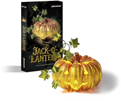 Piececool 3D Puzzle Metal Kit Jack-O'-Lantern IQ Puzzle Model Building for 340 Stainless Steel，Weihnachten Wohnaccessoires