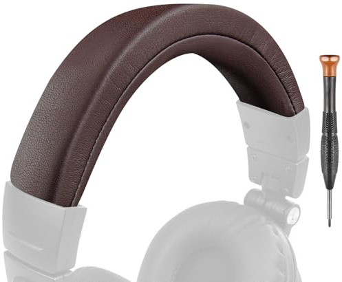 SOULWIT Headband Cover for Audio Technica ATH M50, M50X, M50XWH, M50XBT, M50XBT2, M50S/LE Headphones, Replacement Headstrap Pad Repair Part (Dark Coffee)