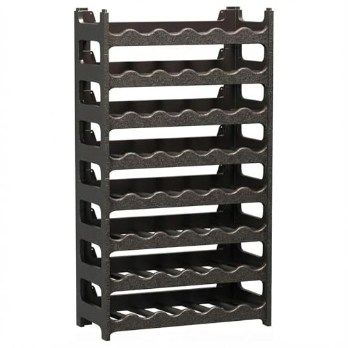 Cave à Vin Plastique Effet Cuir Martelé, Marron Corten, 48 Bouteilles | CookandSupply x TheWV, Étagère Range Bouteilles Modulaire Empilable, Casier 6 Bouteilles par Module, Made in Italy