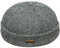 Sterkowski Docker Mütze | Harris Tweed Beanie Kappe für Herren und Frauen | Leon der Profi Cap | Fahrrad Mütze | Kapitänsmütze | Wintermütze | Schwarz/Grau 59 cm