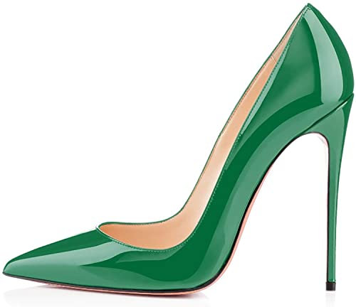 EDEFS Scarpe col Tacco Donna,120mm High Heels,Decolleté Donna Tacco Alto,Tacchi a Spillo Verde Taglia EU41