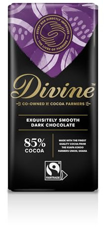 Divine 85% Cocoa Dark Chocolate, 90 g bar