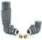 Hot Flow | Cascade Modern Corner TRV Thermostatic Radiator Valve 10mm Compression (Grey)