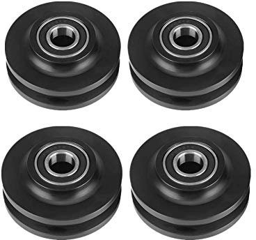 4Pcs Roulettes Coulissantes Roues de porte Grange Placard Armoire Quincaillerie Cabinet Fenêtre Poulie Coulissante