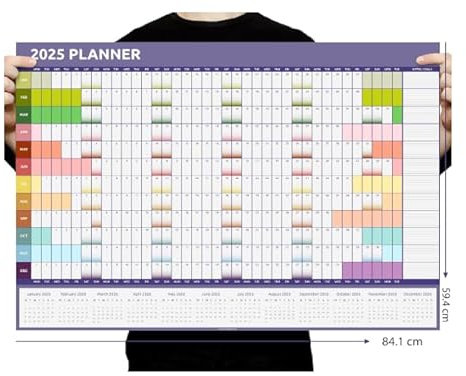 Wandkalender 2025 Rosegold Familienplaner Easy View Monatsplaner Marmor Rainbow