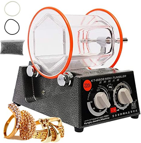 3Kg Tumbler Jewelry Polisher - Rotary Tumbler Polisher Barrel Polisher Jewelry Polishing Finishing Machine for Rock Stone Coins
