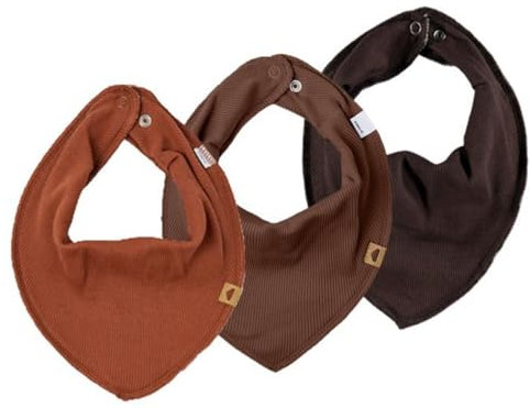 NAME IT 3er Set UNI Baby Dreieckstücher Halstuch Lätzchen 3 Stück (All Brown)
