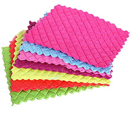 Paño de plato de color anti-grasiento eficiente, plato de lavado colorido, tela de limpieza de cocina mágica, trapos de limpieza