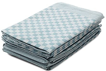 Hometex Premium Textiles 10er Set Zwirn Geschirrtücher | Grubentücher in extra Dicker Qualität - 220 g/m² | 100% Baumwolle sehr saugfähig | ÖKO-TEX 100 Standard | 50 x 70cm Aqua