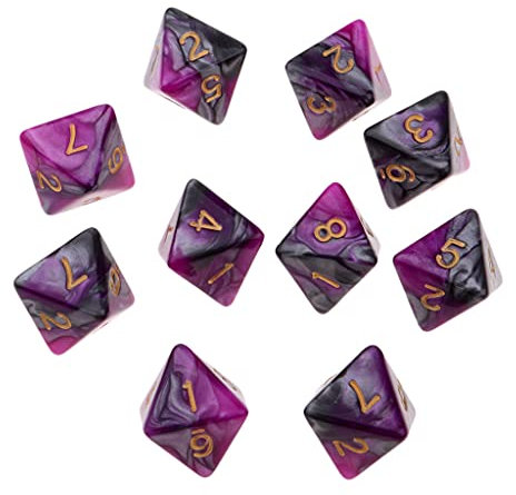 Amagogo Polyhedral Set Mehrseitige Würfel D8 für Wargame Game, Lila + Grau