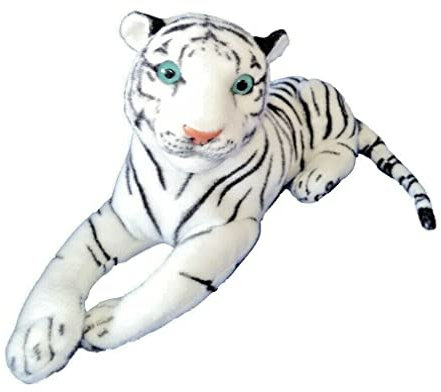 Deluxe Paws Big Cats Wild Realistischer Plüsch, 40 cm (16 Zoll) (Weißer Tiger)