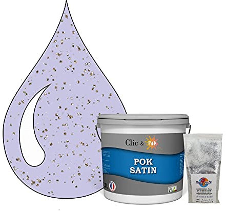 POK PAILLETTE : Peinture de Finition Acrylique Effet Pailleté Murs Intérieurs 2,5L - Sorbet Violet