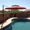 PURPLE LEAF Parasol Déporté 3,3 m Rond, Grain de Bois en Aluminium Parasol De Jardin Extérieur Toit à Double Rotatif 360°, Parasol Terrasse Extérieur XXL, Rouge cardinal