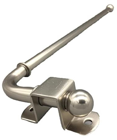 Extendable Swing Dormer Rod Window Drapery Arm (Silver Ball)