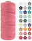 LEREATI Makramee Garn 2mm x 100m Wassermelone Rosa Baumwollkordel Natur Baumwollseil Farbig Baumwollgarn, Macrame Cord 2mm für DIY Geflochten, Makramee Deko, Hängepflanze, Wandbehang, Vorhang