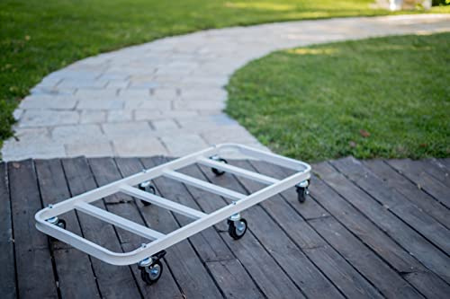 Tecnokit: Carrello per vasi in Cemento, cm 100x40, Bianco, con Ruote con Freno industriali Ø 8 cm, Portata Max 200 kg, Robusta Struttura in Acciaio. (cm 100x40, Bianco)