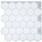 Selbstklebende 3D Fliesenaufkleber, Wasserdicht Hexagon Mosaik Wandfliesen für Küche Bad zum Abziehen und Aufkleben (10 Stück, 25.4x25.4 cm)