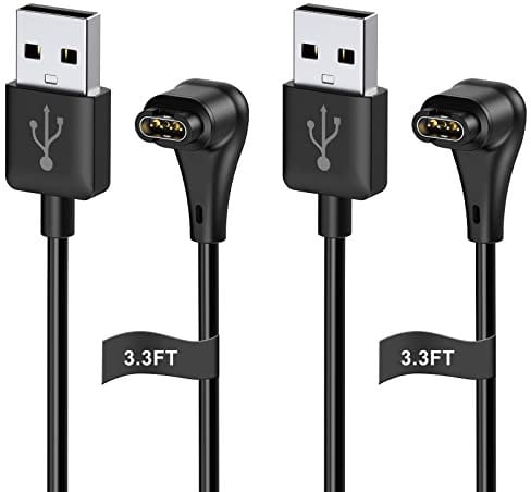 2Pack Charger Cable for Garmin Watch, 3.3Ft/1M USB Charging Cord Data Transfer for Garmin Forerunner 55 255 255S 165, Instinct 2, Vívoactive 5, Venu 2 Sq2 3S, Fenix 7 7Pro/X/X Pro 6, Vívomove,Epix,etc