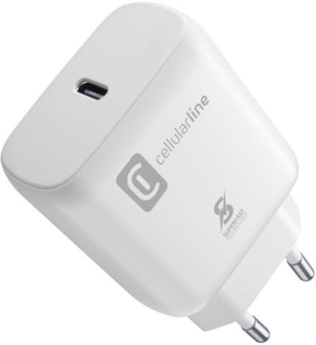 Cellularline | Netzwerk-Ladegerät | Super Fast Charge PD 25W - Lädt kompatible Samsung-Geräte mit USB-C-Anschluss mit maximaler Geschwindigkeit.