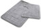 VELVETIO Bath Mat Set 2 Piece Machine Washable for Bathroom, Jacquard Greek Non Slip Quick Dry Shower Rugs & Bathtub Mats, Highly Water Absorbent 100% Polypropylene Toilet Rug Sets, Silver