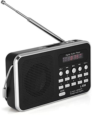 External Speaker,Portable Digital o Player HiFi Music Speaker Support FM Radio TF SD Card USB Display
